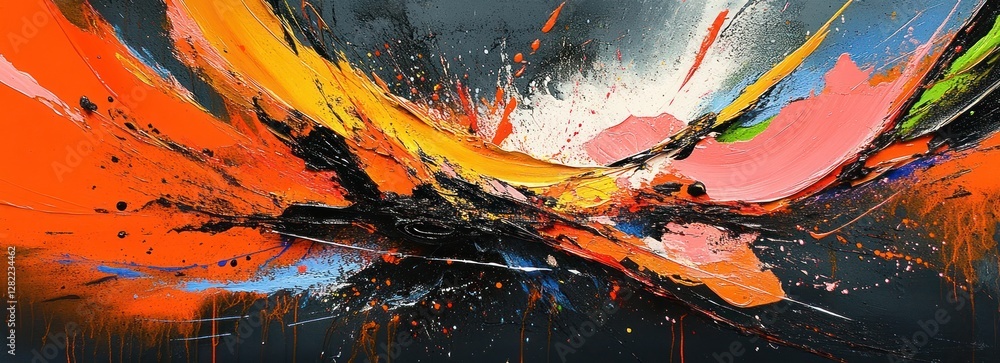 Abstract Colorful Painting Background Design Vibrant Texture Artistic Modern Creative Illustration Canvas