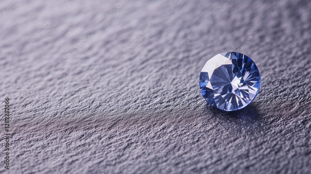 Stunning blue gemstone glimmers on textured surface in natural light during early morning hours Stunning blue gemstone glimmers on textured surface in natural light during early morning hours