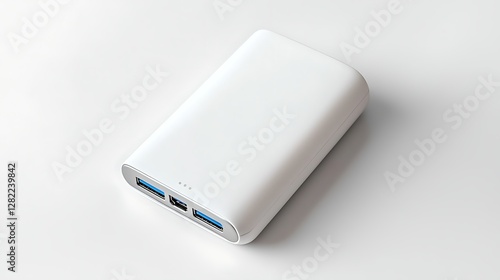 Wallpaper Mural Portable Power Bank in White Color for Charging Devices Electronic Technology Modern Style Simple Object Torontodigital.ca