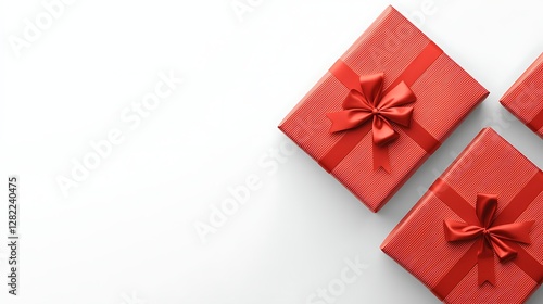 Wallpaper Mural Radiant Red Gift Boxes Adorned with Elegant Bows Symbolizing Festive Cheer and Joyful Celebrations Torontodigital.ca