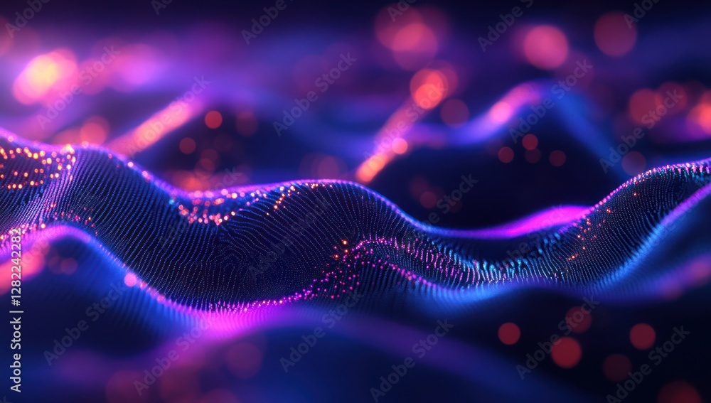 Abstract Wavy Digital Particle Landscape Abstract Wavy Digital Particle Landscape