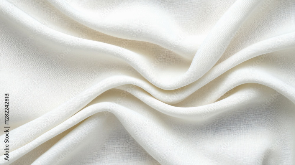 Obraz premium Beautiful White Fabric Displaying Its Soft Delicate Gentle Smooth Texture