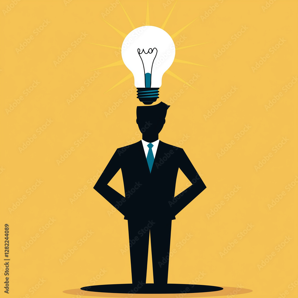 Mann mit Glühbirne auf dem Kopf symbolisiert kreative Ideen und Innovation
Mann mit Glühbirne auf dem Kopf symbolisiert kreative Ideen und Innovation
