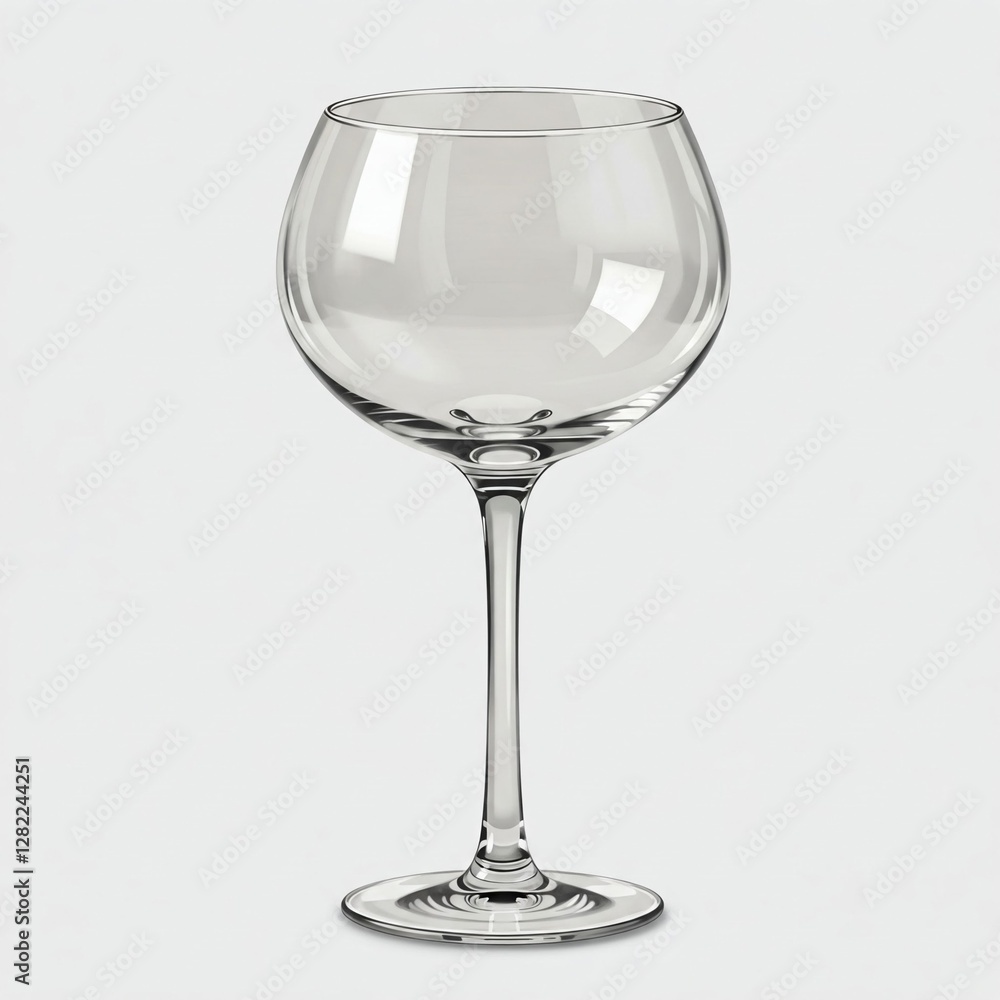 An empty wine glass on white background An empty wine glass on white background