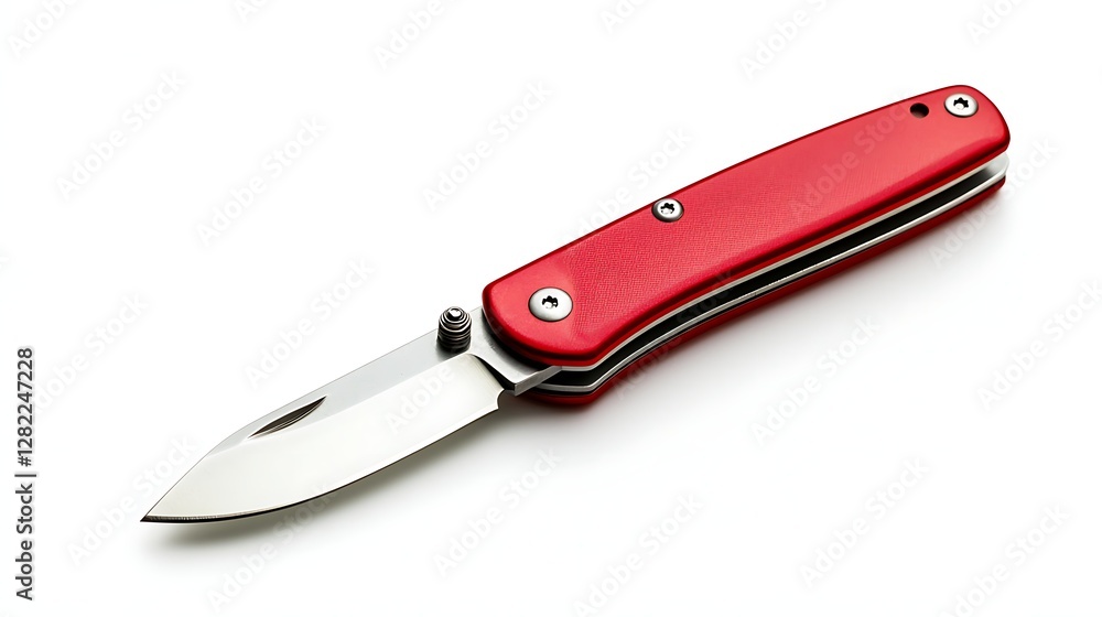 Sleek Red Pocket Knife for Everyday Carry and Outdoor Adventures Sharp Blade Steel Foldable Security Sleek Red Pocket Knife for Everyday Carry and Outdoor Adventures Sharp Blade Steel Foldable Security