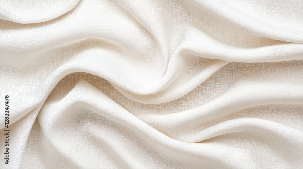 Obraz premium Elegant white fabric draped with gentle flowing folds and curves