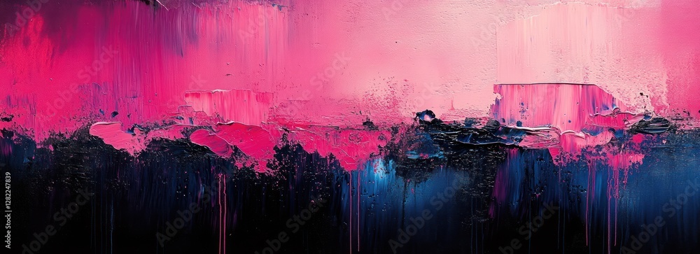 Fototapeta premium Vibrant Abstract Expressionism Painting Bold Colors Textured Canvas Natural Light Artwork