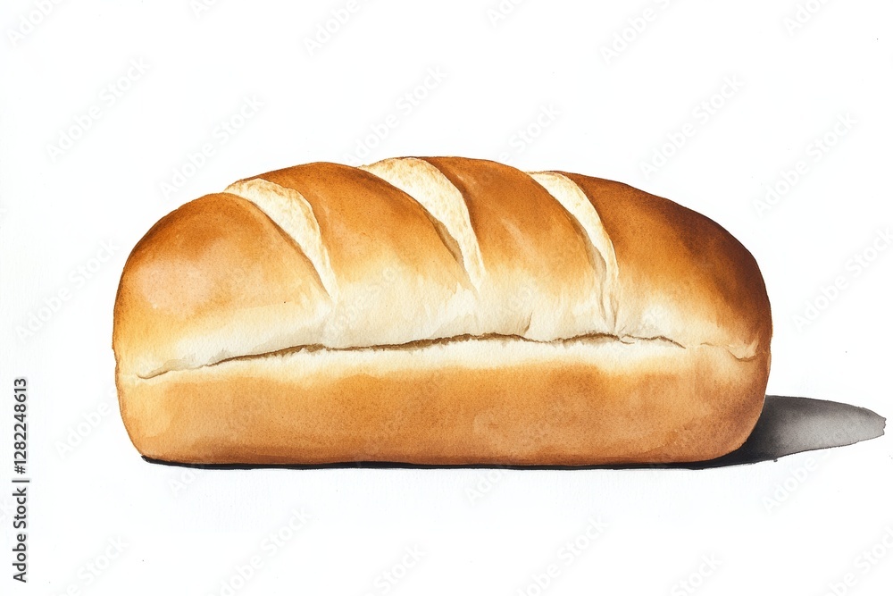 Close up of a white bread loaf with a light brown crust Close up of a white bread loaf with a light brown crust