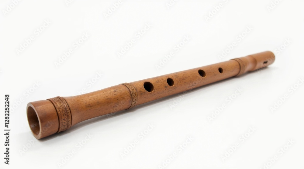 Carved Wooden Flute Studio Shot Carved Wooden Flute Studio Shot