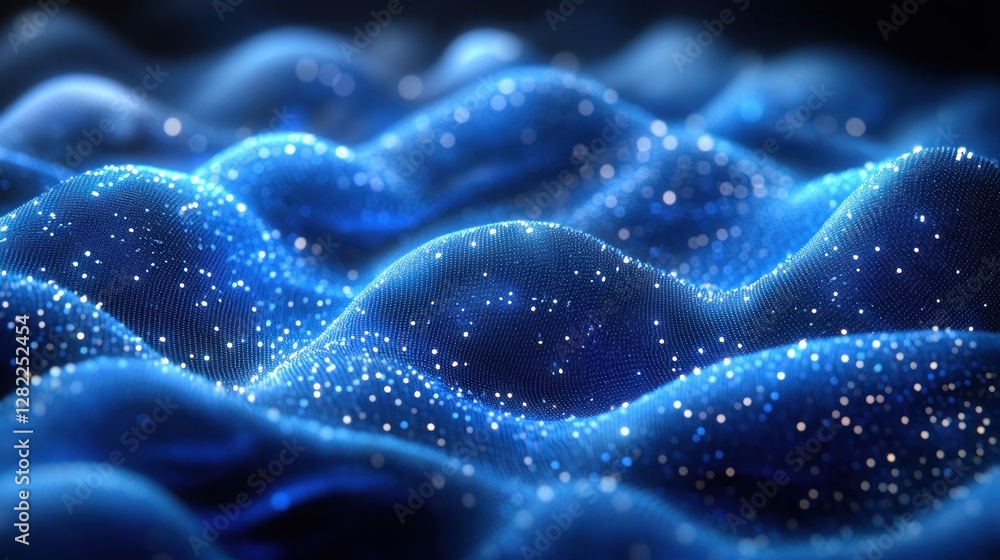 Obraz premium Futuristic Textile Design with Dynamic Weave Pattern and Illuminated Spheres