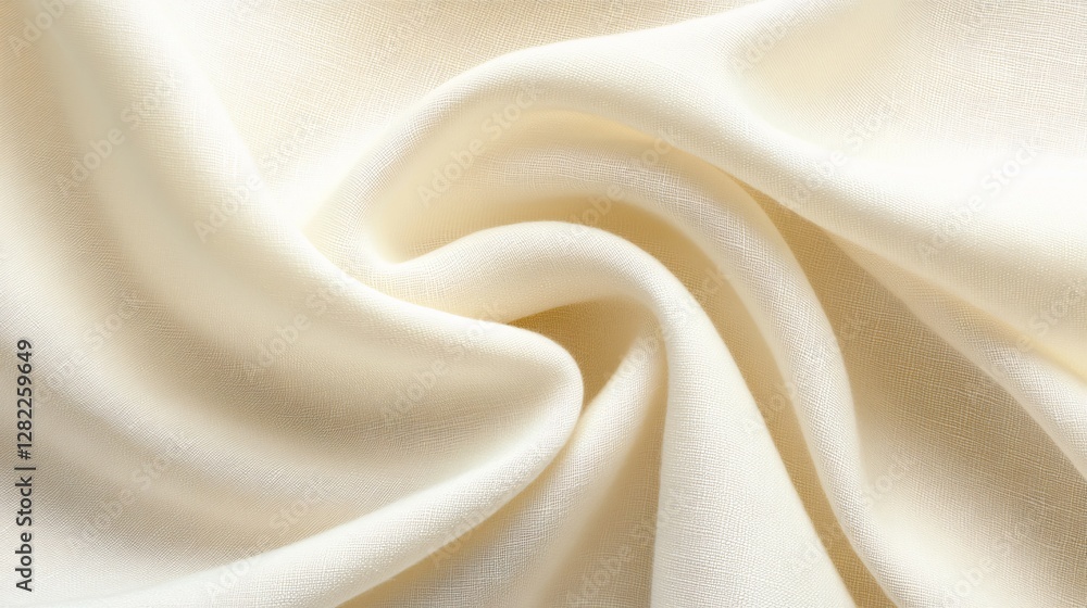 Beautiful Cream Colored Fabric Artfully Twisted and Curving Naturally Beautiful Cream Colored Fabric Artfully Twisted and Curving Naturally