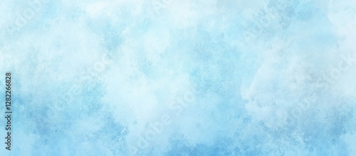Abstract cerulean blue watercolor wash texture background wallpaper. Copy space, cold ice color art, contemporary artistic backdrop