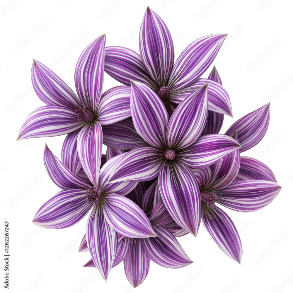 Vibrant purple and white striped flowers arranged beautifully, showcasing their unique patterns and colors. Perfect for adding touch of nature beauty to any design Vibrant purple and white striped flowers arranged beautifully, showcasing their unique patterns and colors. Perfect for adding touch of nature beauty to any design