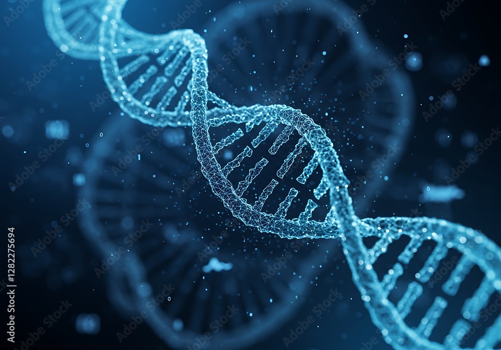 Analyzing Double Helix Dna Structure in Blue Medical Science Research Analyzing Double Helix Dna Structure in Blue Medical Science Research