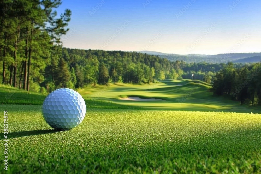 Fototapeta premium Lush greenery enhances the golfing experience.