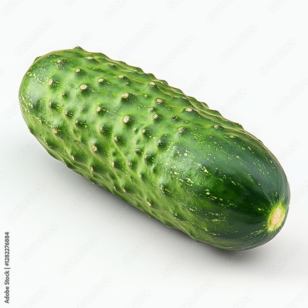 Fresh Green Cucumber Isolated on White Background for Culinary Use Fresh Green Cucumber Isolated on White Background for Culinary Use
