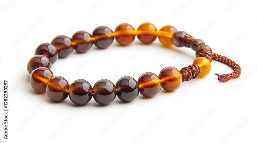 Religious beads isolated for prying, Agate stone prayer beads tasbih on a white background, Prayer beads in the shape of a crescent for Ramadan, Islam necklace beads, and rosary icon Religious beads isolated for prying, Agate stone prayer beads tasbih on a white background, Prayer beads in the shape of a crescent for Ramadan, Islam necklace beads, and rosary icon