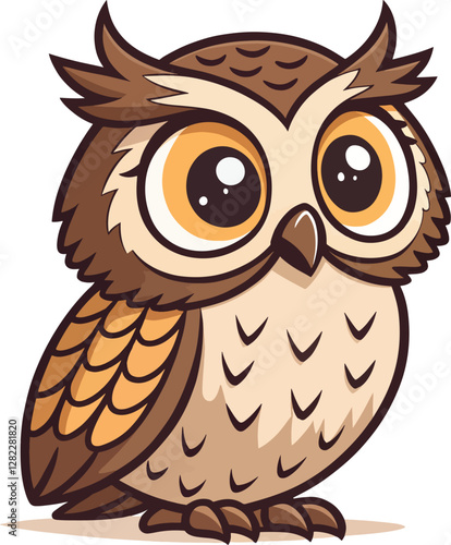cute cartoon owl logo mascot design on white
