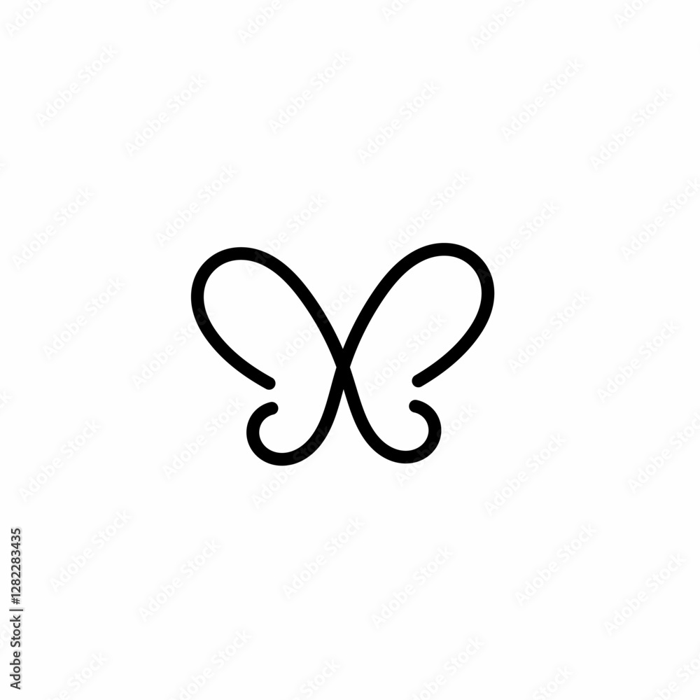 Obraz premium butterfly line art sketch, butterfly illustration template.
