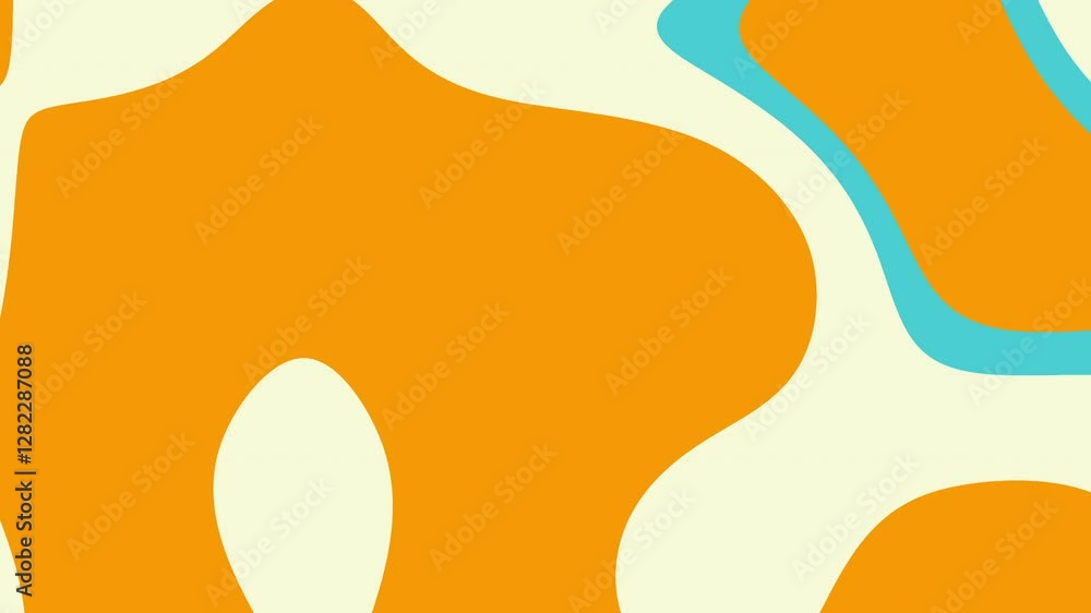 Abstract art featuring orange, teal, and cream shapes with smooth, flowing lines. Abstract art featuring orange, teal, and cream shapes with smooth, flowing lines.