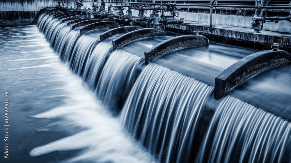 Fototapeta premium Water Treatment Plant: Cascading Water Purification