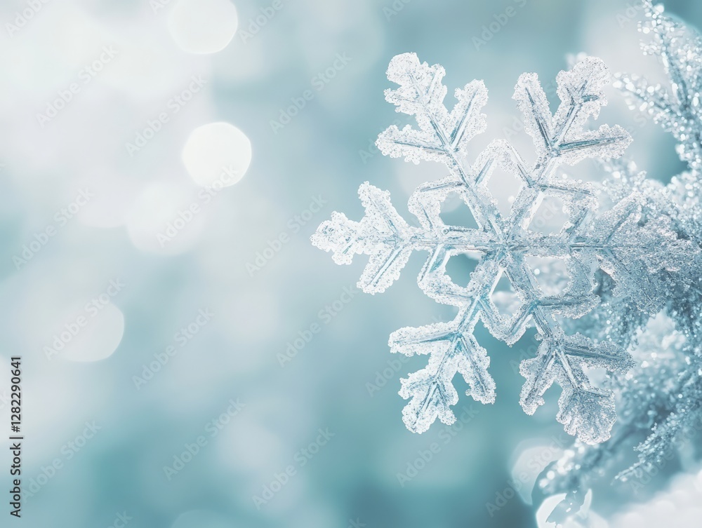 Delicate snowflake close-up winter wonderland nature photography frosty environment macro view beauty of nature