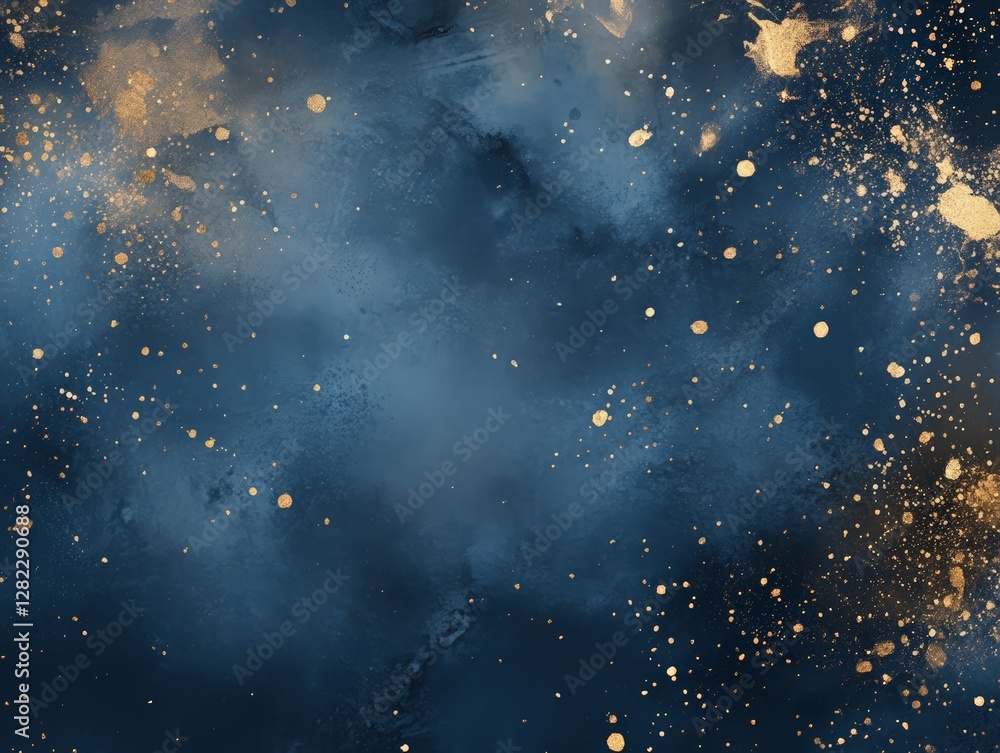 Celestial artistry abstract golden splashes on dark canvas digital design cosmic environment aesthetic viewpoint