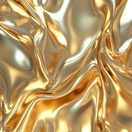 Obraz na płótnie Liquid gold abstract flowing texture digital art vibrant composition illuminated background close-up luxurious concept w salonie