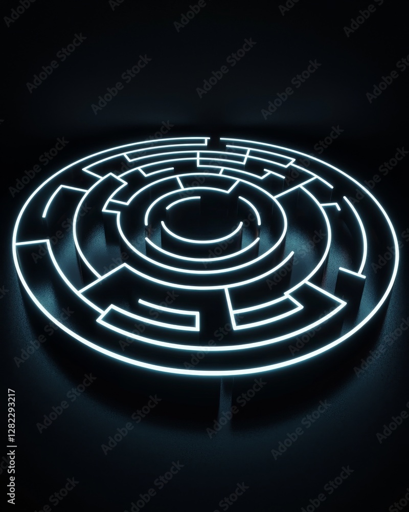 Intriguing illuminated maze design captivates with intricate patterns and vibrant glow Intriguing illuminated maze design captivates with intricate patterns and vibrant glow