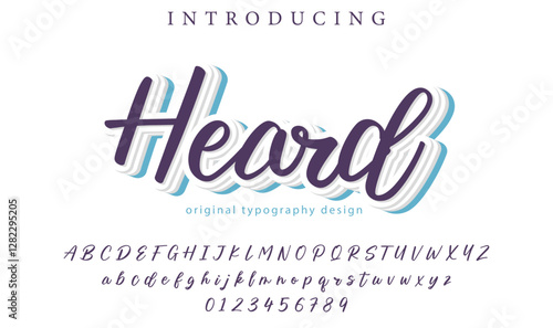 Heard Font Stylish brush painted an uppercase vector letters, alphabet, typeface