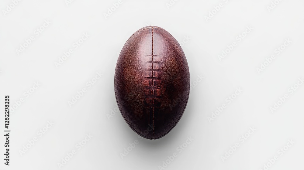 Minimalist sports branding image, rugby ball with negative space, balanced lighting, centered on white background. Minimalist sports branding image, rugby ball with negative space, balanced lighting, centered on white background.
