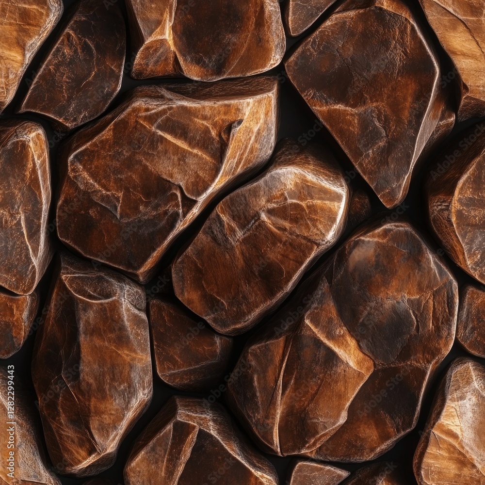 Seamless pattern background. Rich brown tones and textures in this detailed image of a rugged stone wall. Seamless pattern background. Rich brown tones and textures in this detailed image of a rugged stone wall.