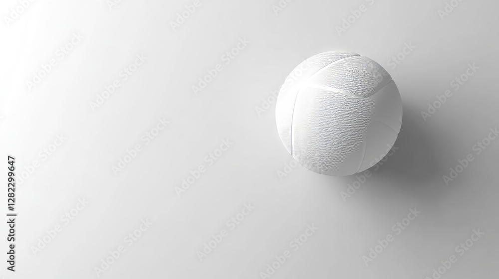 Minimalist volleyball ball mockup, empty white surface with realistic texture, isolated top view on a clean background. Minimalist volleyball ball mockup, empty white surface with realistic texture, isolated top view on a clean background.
