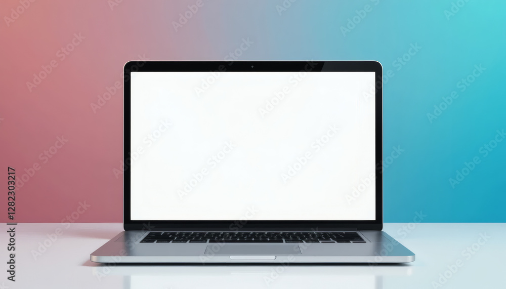 Plain laptop with no logos, perfect for technology branding and digital marketing visuals Plain laptop with no logos, perfect for technology branding and digital marketing visuals