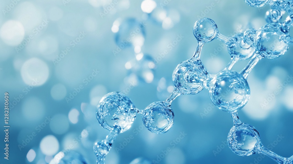 A close up of a water molecule in a scientific image A close up of a water molecule in a scientific image