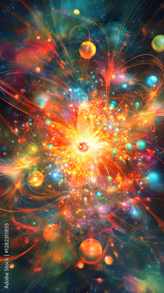 Fototapeta premium Quantum Leap: Journey Beyond Boundaries into Cosmic Transformation