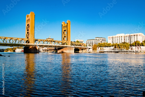 Landmark Tower Bridge Over Sacramento River in Sacrmanto, CA