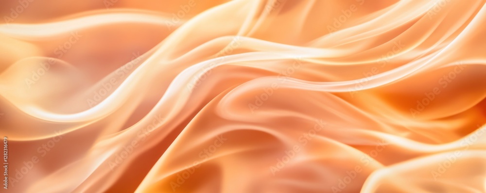 Fototapeta premium Soft flowing texture in warm peach tones creating a serene and inviting atmosphere perfect for backgrounds and banners, elegant design concept