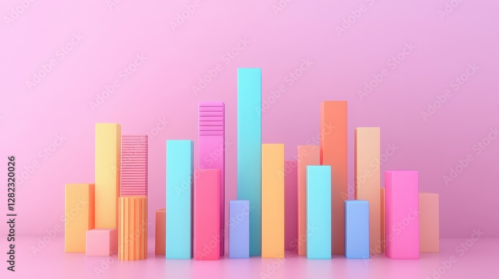Investment growth bar chart flat design top view futuristic finance theme cartoon drawing colored pastel. Investment growth bar chart flat design top view futuristic finance theme cartoon drawing colored pastel.