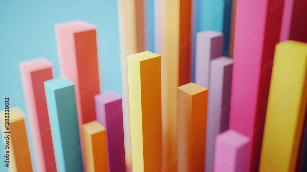 Investment growth bar chart flat design top view futuristic finance theme cartoon drawing colored pastel. Investment growth bar chart flat design top view futuristic finance theme cartoon drawing colored pastel.