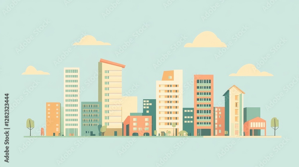 Real estate investment infographic flat design side view property market theme animation colored pastel. Real estate investment infographic flat design side view property market theme animation colored pastel.