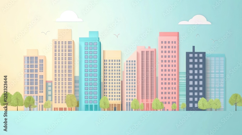 Real estate investment infographic flat design side view property market theme animation colored pastel. Real estate investment infographic flat design side view property market theme animation colored pastel.