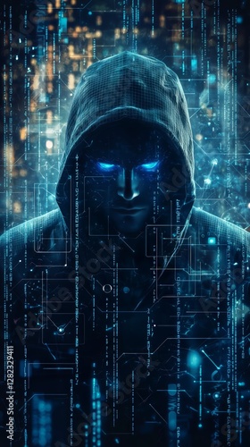 Dark Cyber Intruder - Anonymous Hacker in Digital World - Made with Generative AI