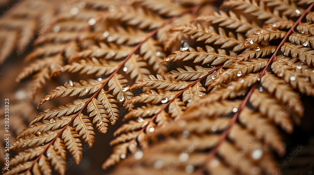Fern Leaf with Water Droplets Macro View Nature Close-up Fern Leaf with Water Droplets Macro View Nature Close-up
