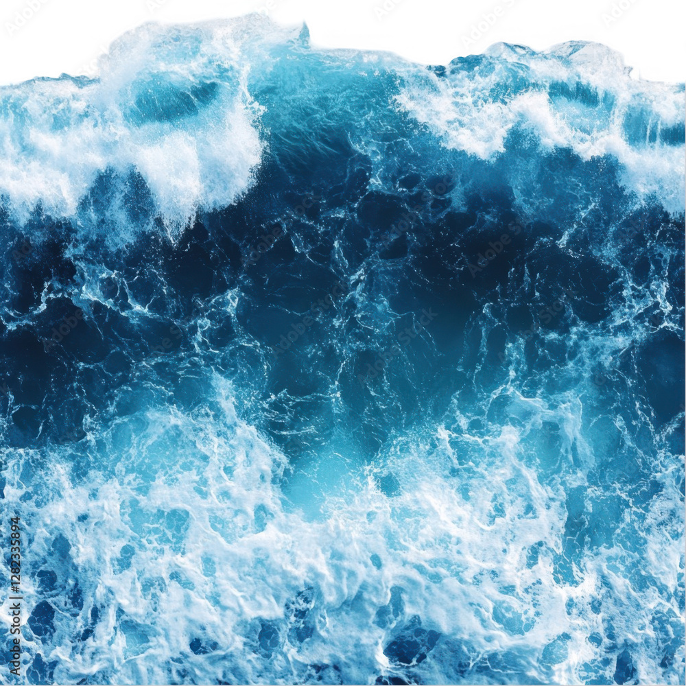 Obraz premium Powerful Ocean Waves Crashing on a Bright Sunny Day at the Beach