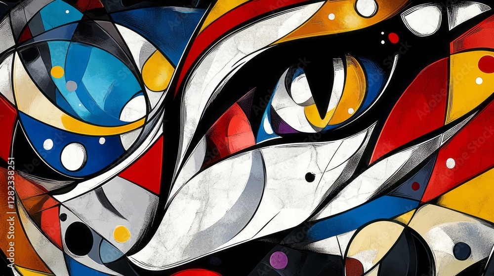Fototapeta premium Abstract artwork showing an eye made of geometric shapes