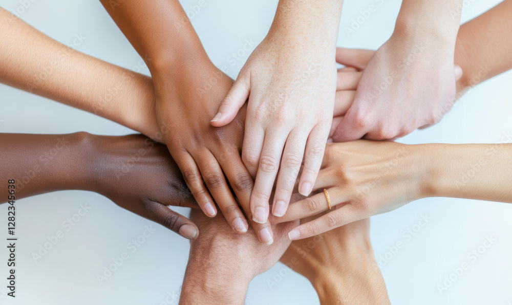 A group of people holding hands in a circle A group of people holding hands in a circle