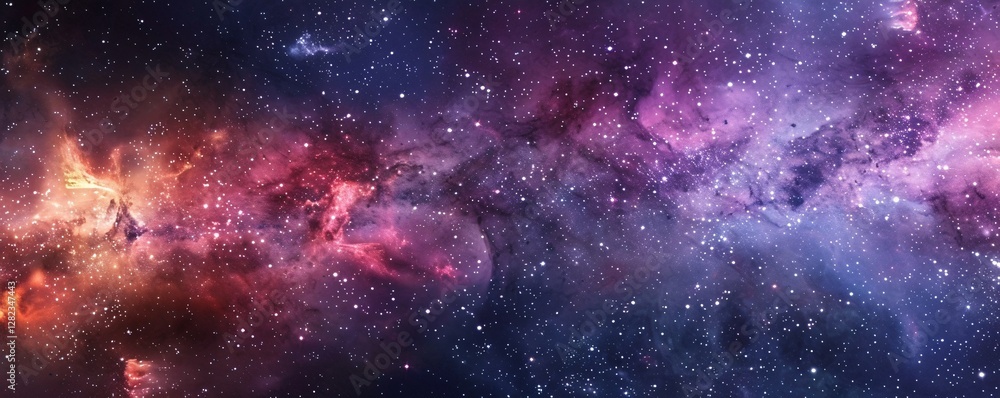 Naklejka premium A galaxy with a purple and orange swirl