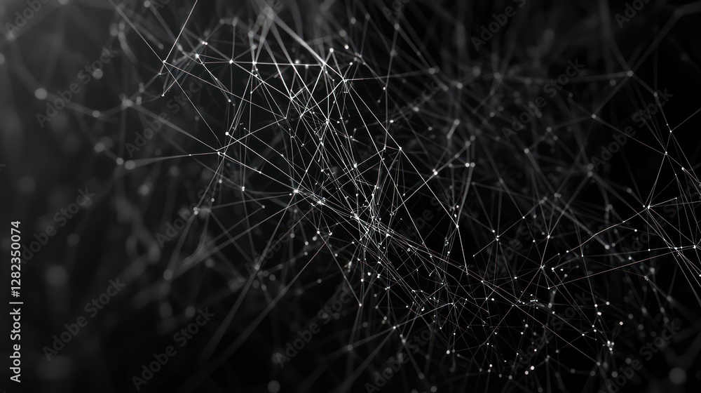 Abstract Network Connections, Dark Background, Digital, Technology Abstract Network Connections, Dark Background, Digital, Technology