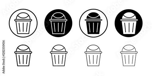 Bin icon Simple outline vector logo